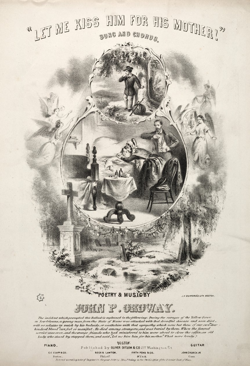 Let me kiss him for his mothers - Sheet Music Cover autorstwa Winslow Homer
