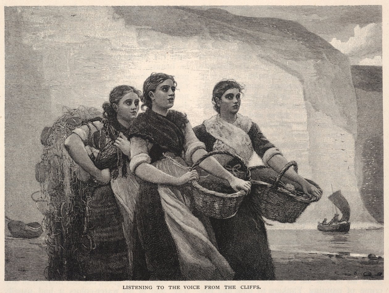 Słuchając głosu z klifów, z The Century Magazine, listopad 1883 r. autorstwa Winslow Homer
