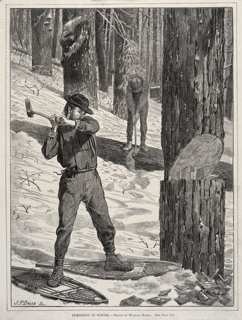 Wycinka drzew zimą autorstwa Winslow Homer