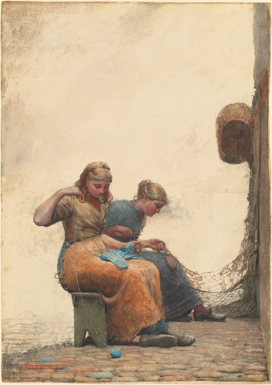 Naprawianie sieci autorstwa Winslow Homer