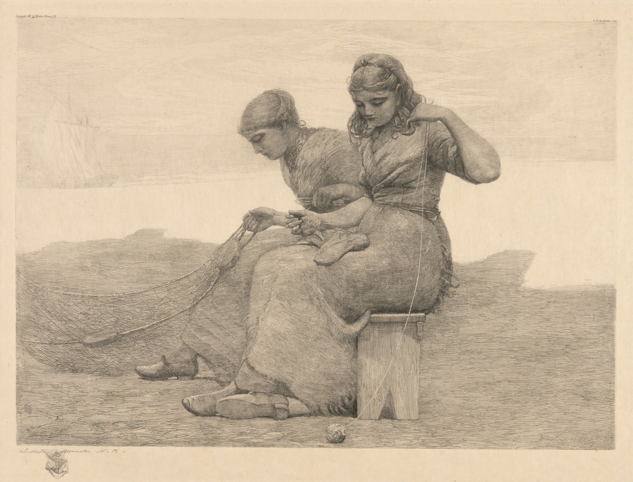 Naprawianie rozdarć autorstwa Winslow Homer