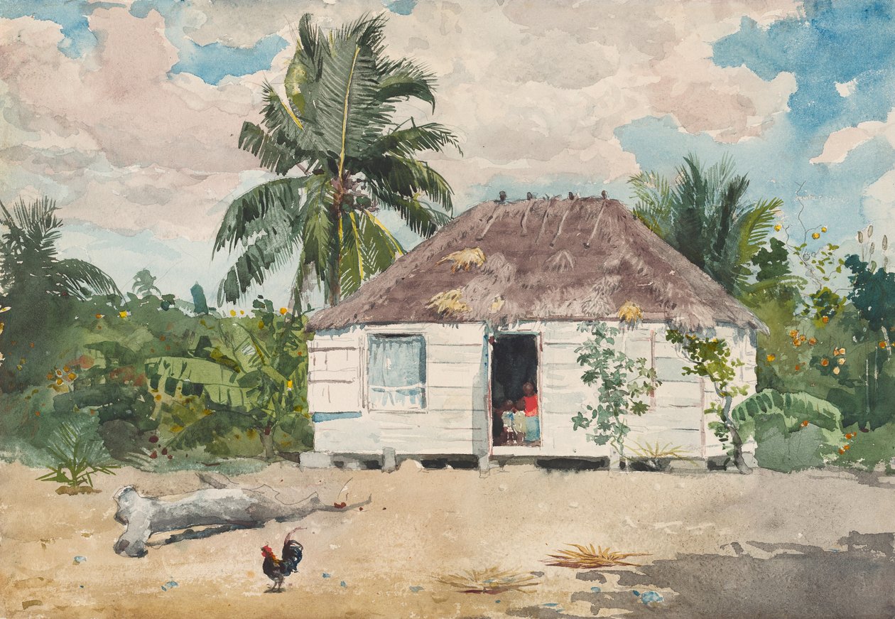 Rodzima chata w Nassau, 1885. autorstwa Winslow Homer
