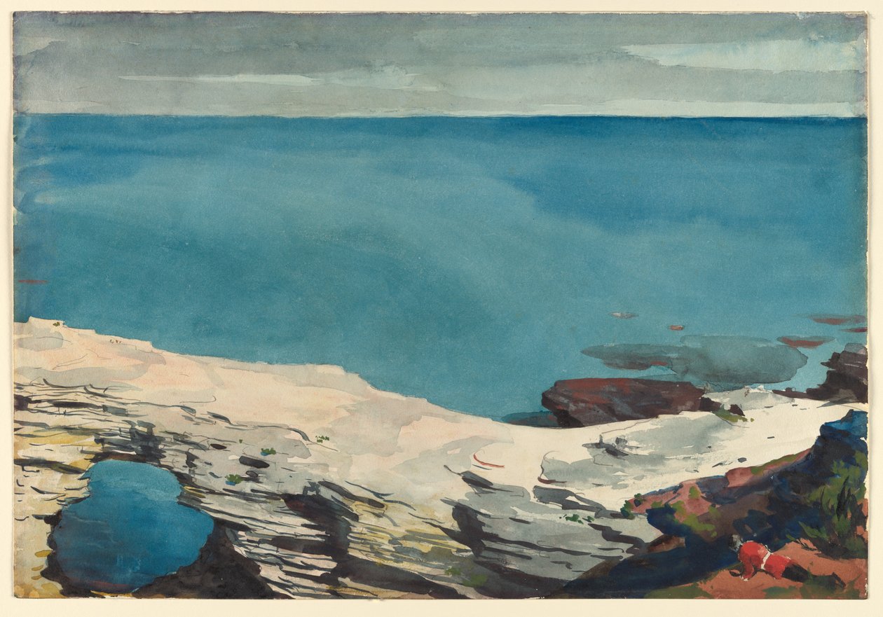 Naturalny most, Bermudy, ok. 1901 (akwarela) autorstwa Winslow Homer
