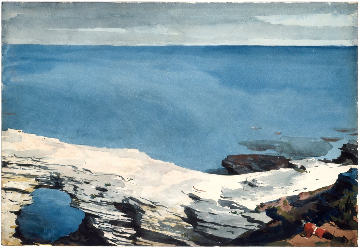 Naturalny most, Bermudy, ok. 1901 (akwarela) autorstwa Winslow Homer