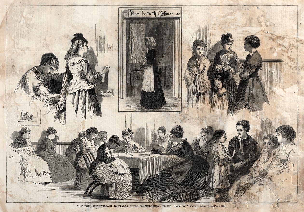 Nowojorskie organizacje charytatywne - St. Barnabas House, 304 Mulberry Street autorstwa Winslow Homer