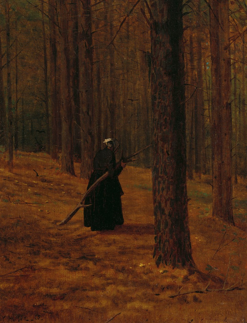 Stara kobieta zbierająca Pędzel, 1865 autorstwa Winslow Homer