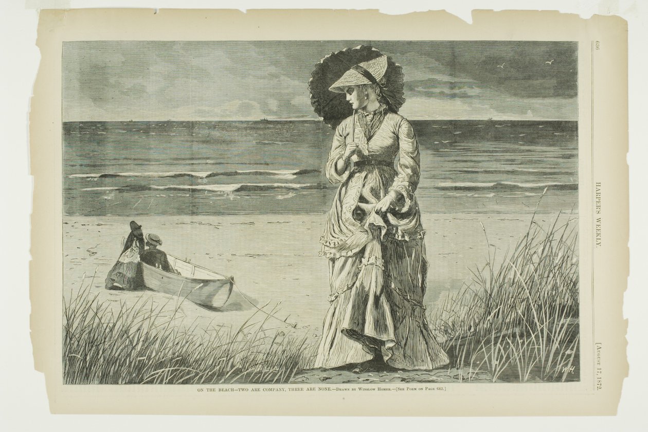 Na plaży - Dwoje to towarzystwo, troje to nikt autorstwa Winslow Homer