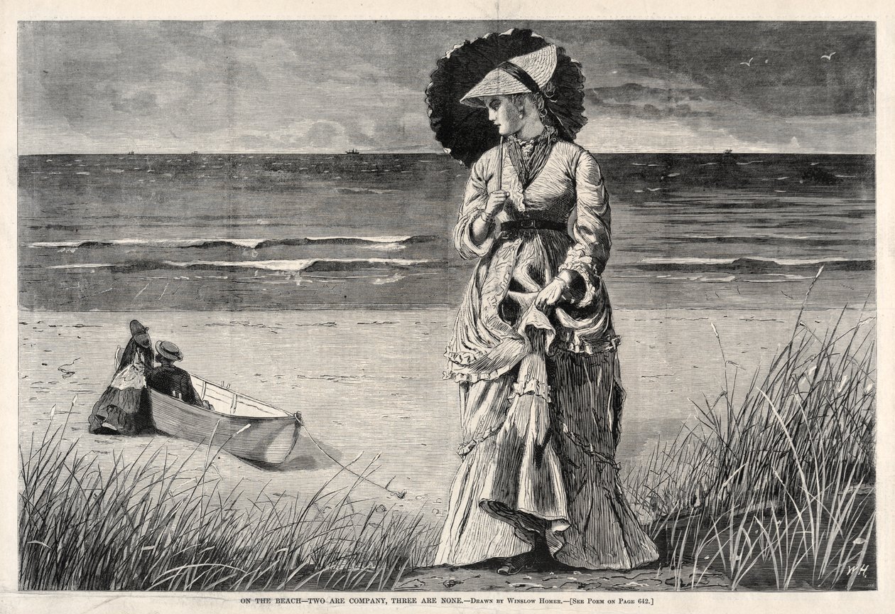 Na plaży – we dwoje to towarzystwo, we trójkę to już nikt autorstwa Winslow Homer
