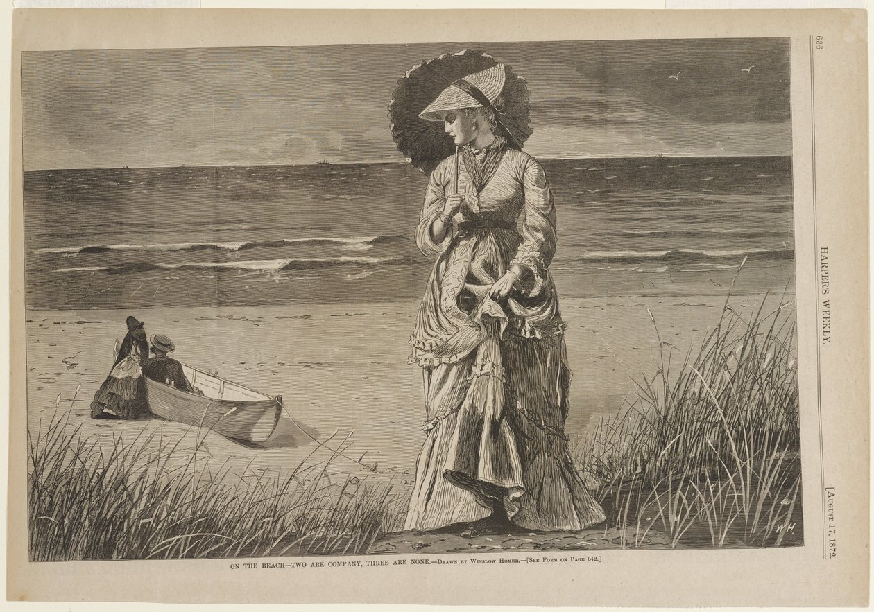 Na plaży - Dwóch to towarzystwo, trzech nie autorstwa Winslow Homer