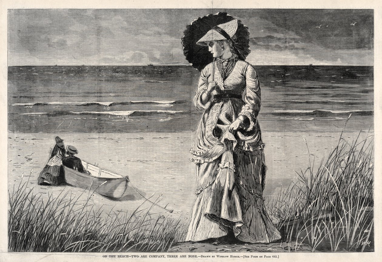 On the Beach - Dwóch to firma, trzy to brak, 1872. autorstwa Winslow Homer