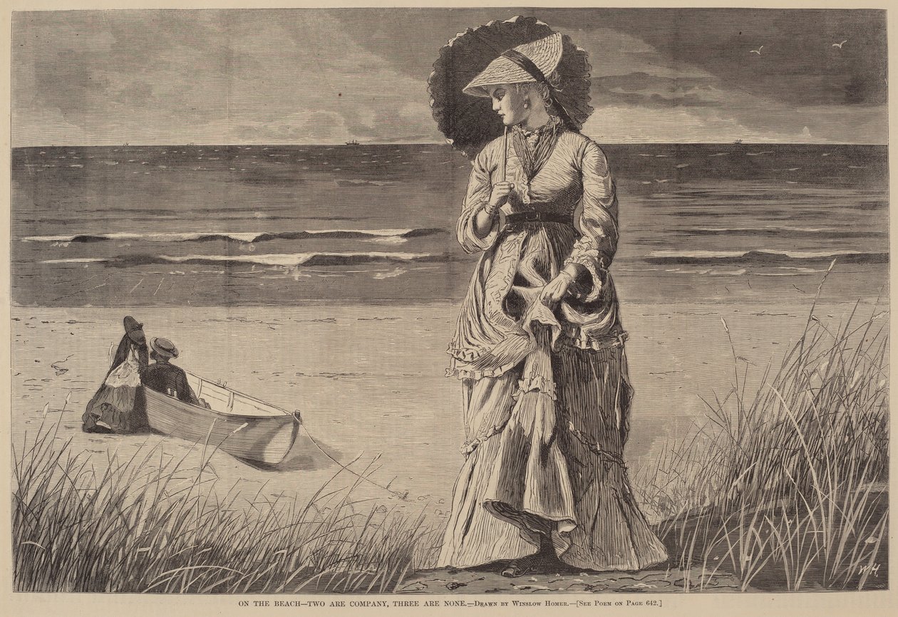 On the Beach - Dwa to Kompania, Trzy to Brak, opublikowane w 1872 r. autorstwa Winslow Homer