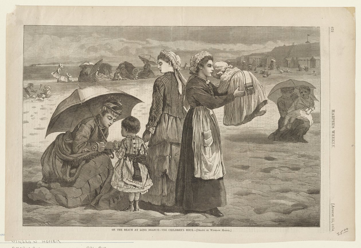 Na plaży w Long Branch - Godzina dzieci autorstwa Winslow Homer