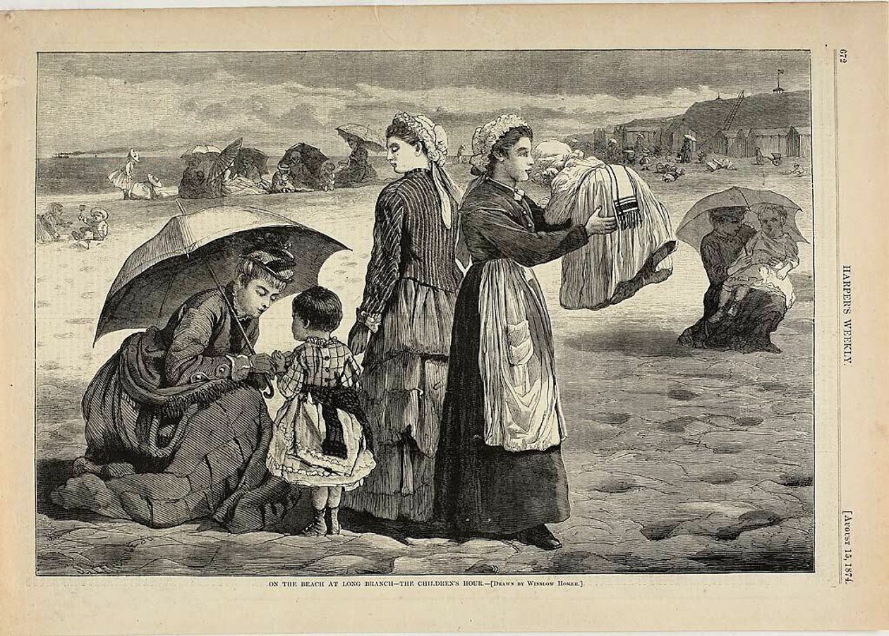 Na plaży w Long Branch - godzina dla dzieci autorstwa Winslow Homer