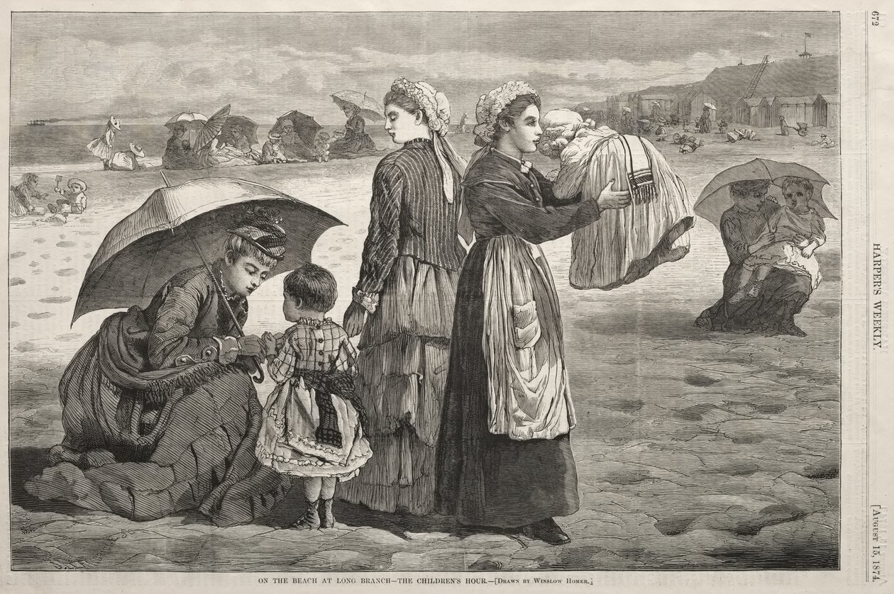 Na plaży w Long Branch – „Godzina dzieci” autorstwa Winslow Homer