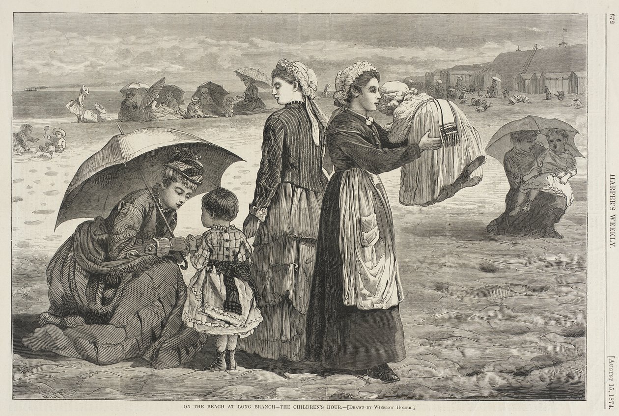 Na plaży w Long Branch – „Godzina dzieci” autorstwa Winslow Homer
