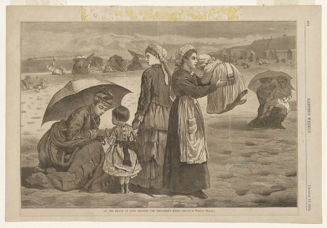 Na plaży w Long Branch - Godzina dzieci autorstwa Winslow Homer