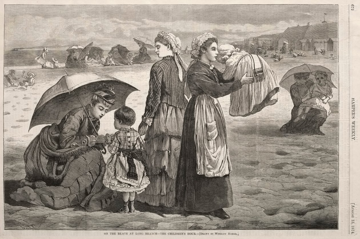 Na plaży w Long Branch - Godzina dla dzieci, 1874. autorstwa Winslow Homer