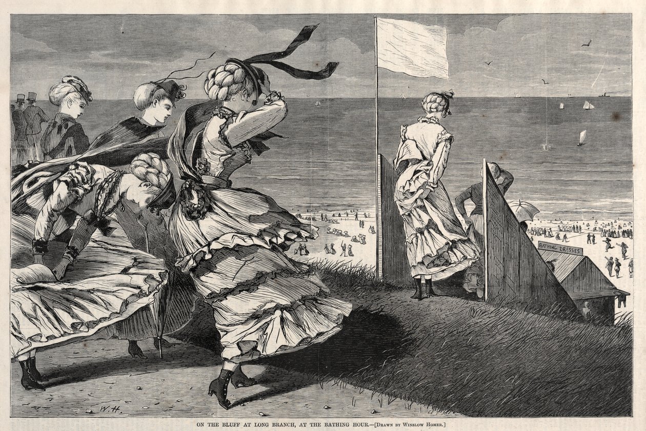 Na klifie w Long Branch, w porze kąpieli autorstwa Winslow Homer