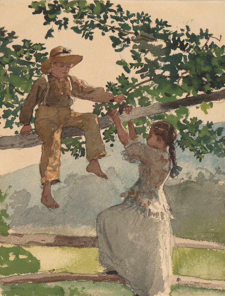 Na płocie, 1878. autorstwa Winslow Homer