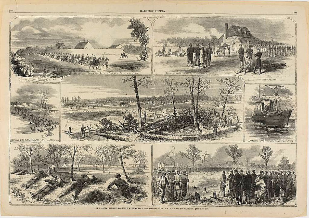 Nasza armia przed Yorktown, Wirginia autorstwa Winslow Homer