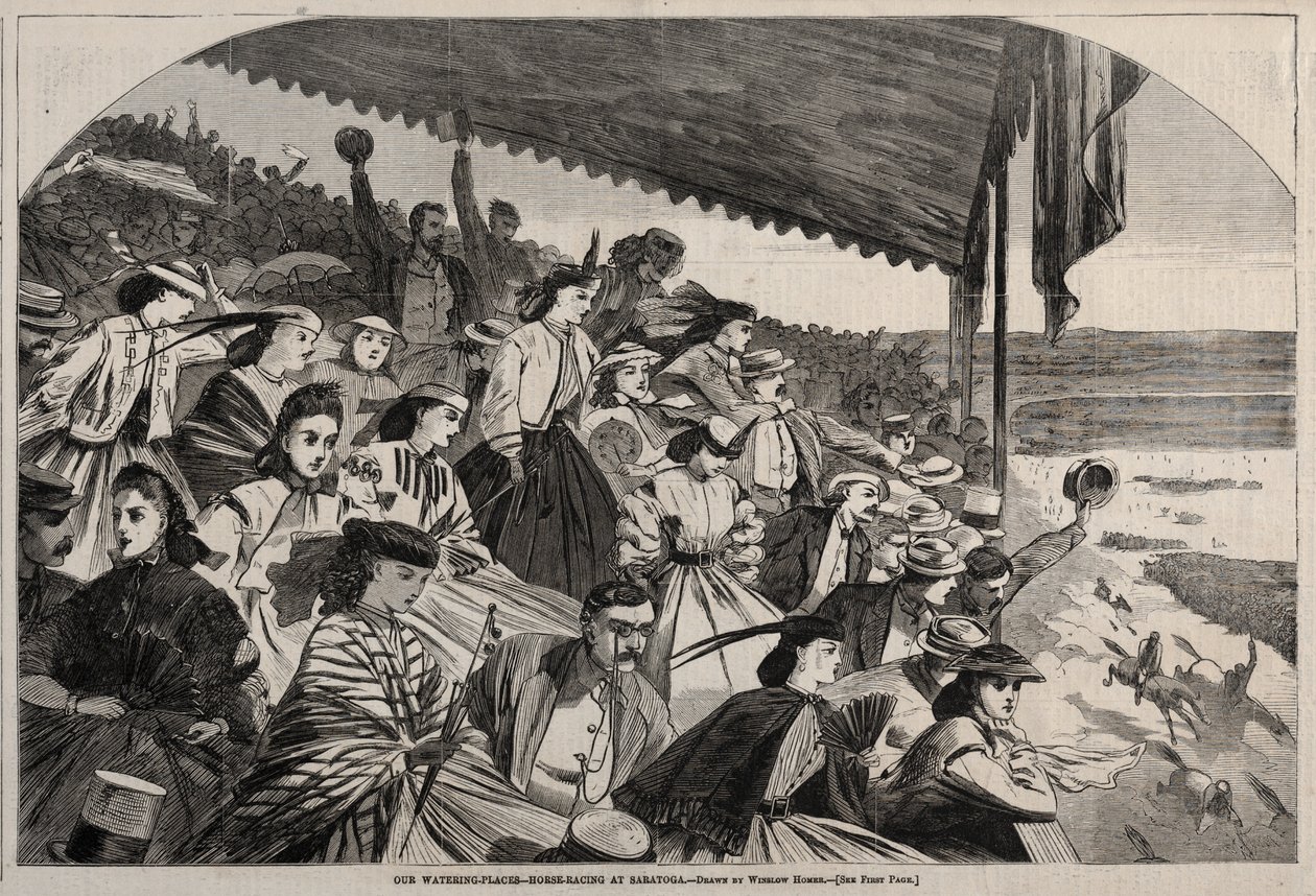 Nasze wodopoje - wyścigi konne w Saratodze autorstwa Winslow Homer