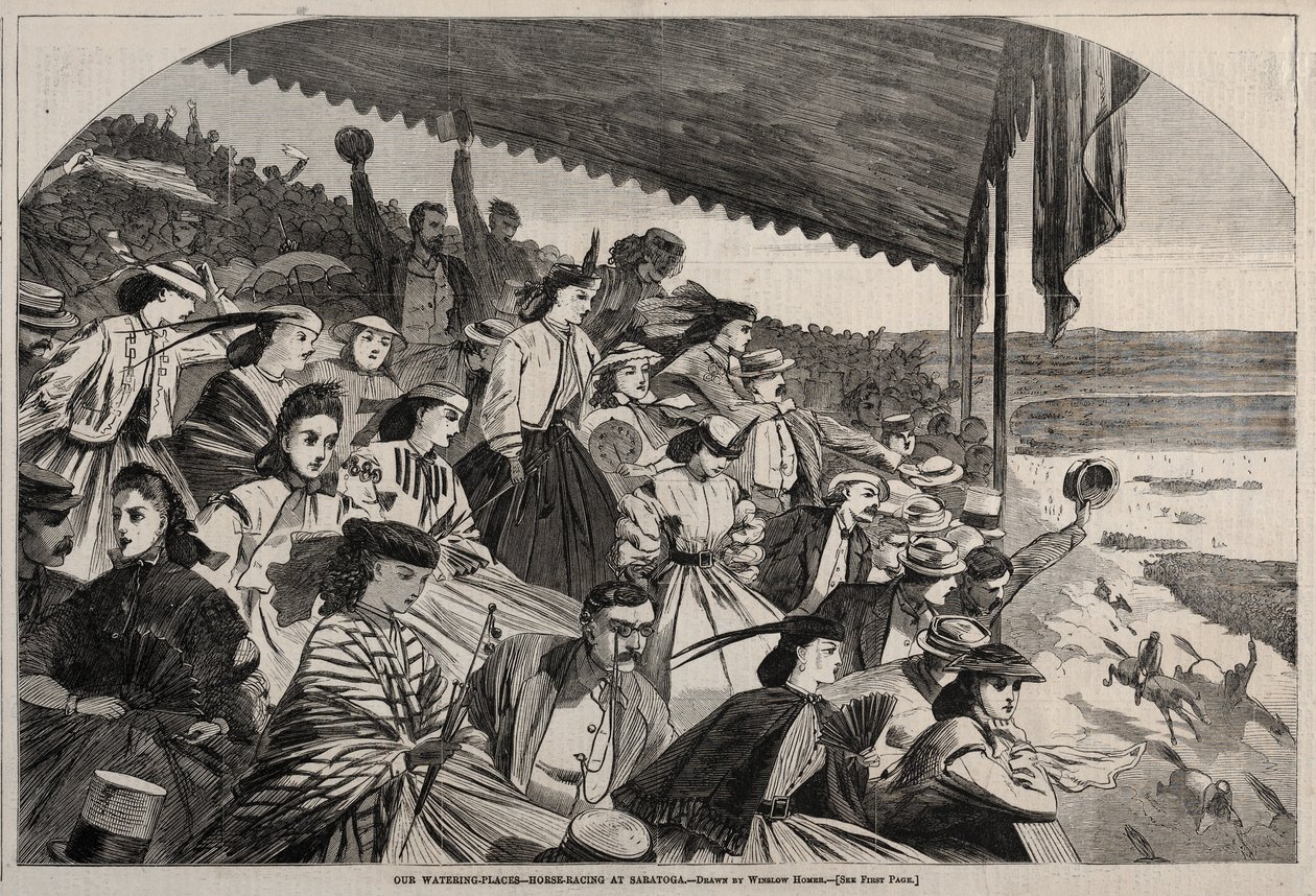 Nasze wodopoje — wyścigi konne w Saratodze, 1865. autorstwa Winslow Homer