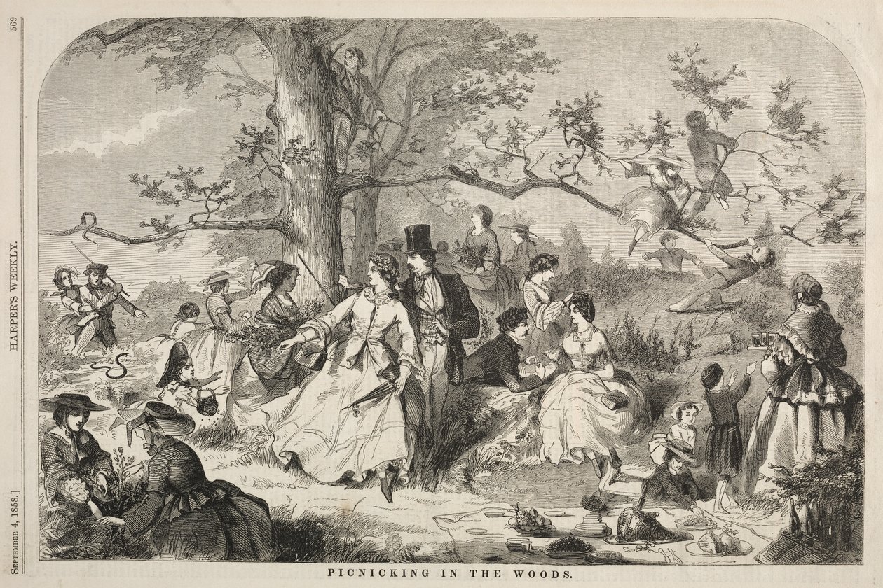 Piknik w lesie, 1858. autorstwa Winslow Homer