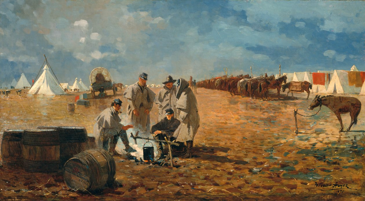 Deszczowy dzień w obozie, 1871. autorstwa Winslow Homer