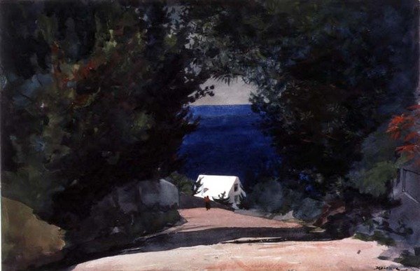 Droga na Bermudach, ok. 1899-1901 (akwarela na ołówku na papierze) autorstwa Winslow Homer