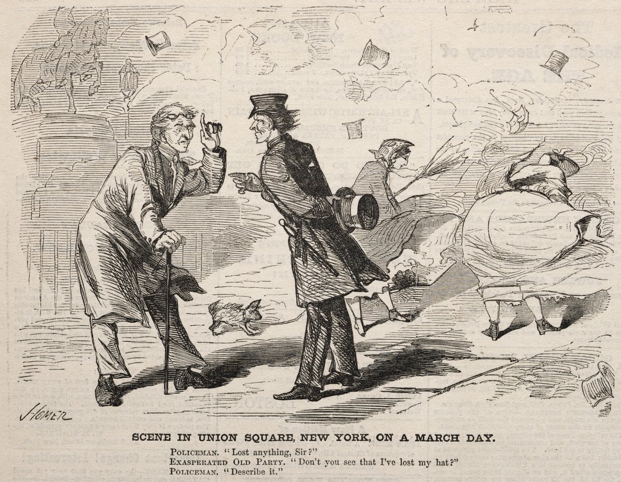 Scena na Union Square w Nowym Jorku w marcowy dzień autorstwa Winslow Homer