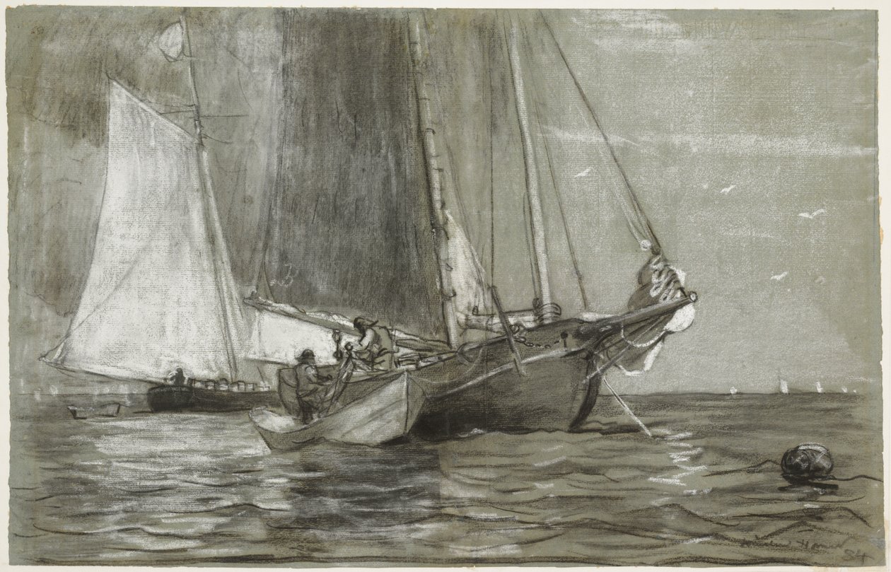 Szkuner na kotwicy autorstwa Winslow Homer