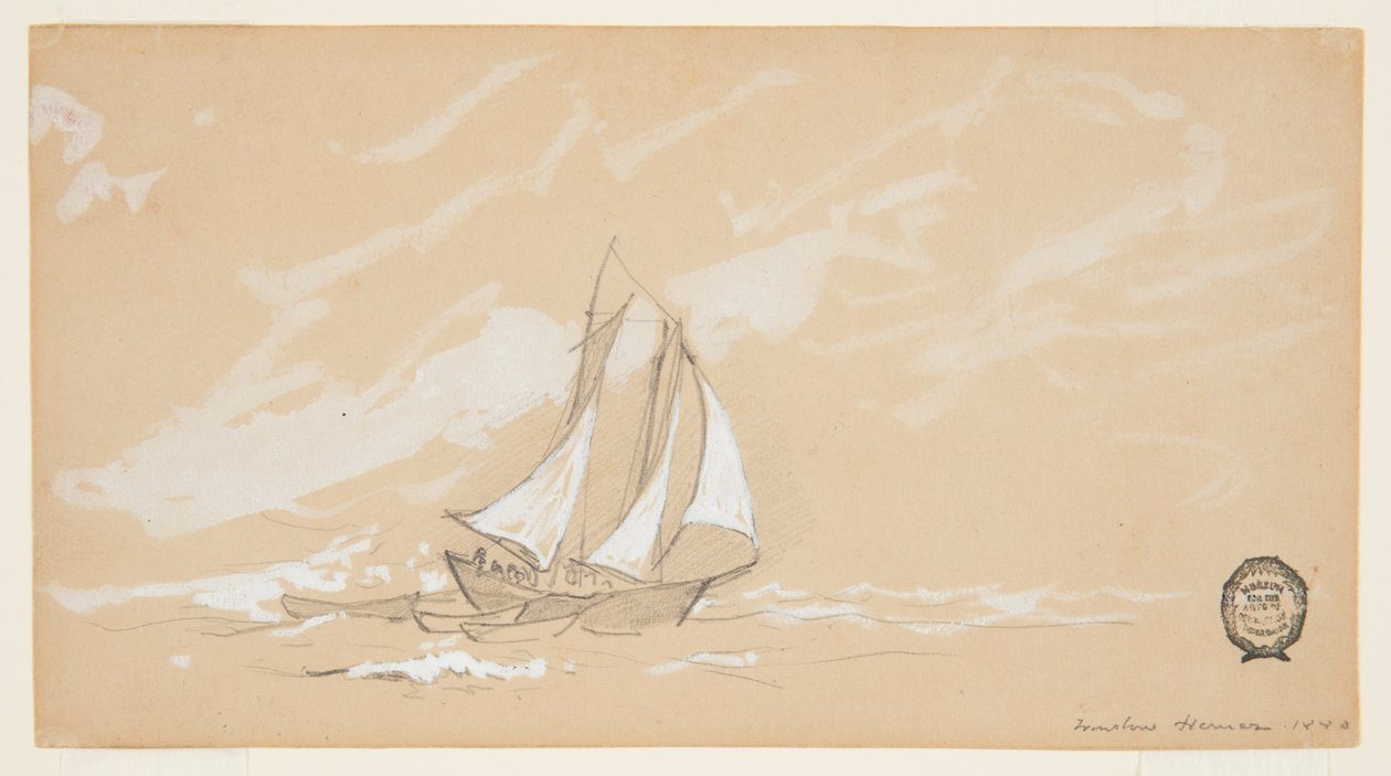 Szkuner z trzema Dories autorstwa Winslow Homer