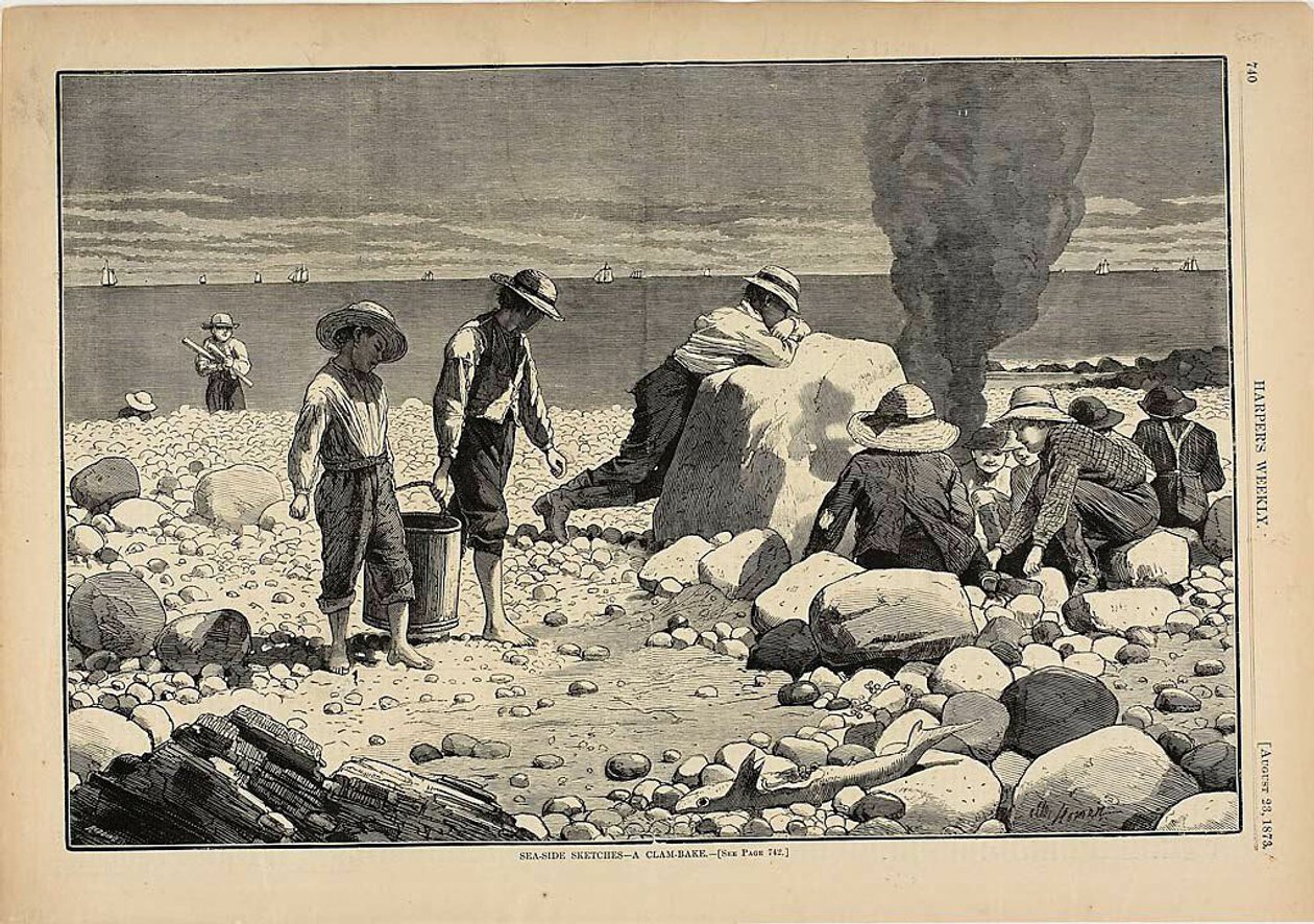 Szkice znad morza - pieczenie małży autorstwa Winslow Homer