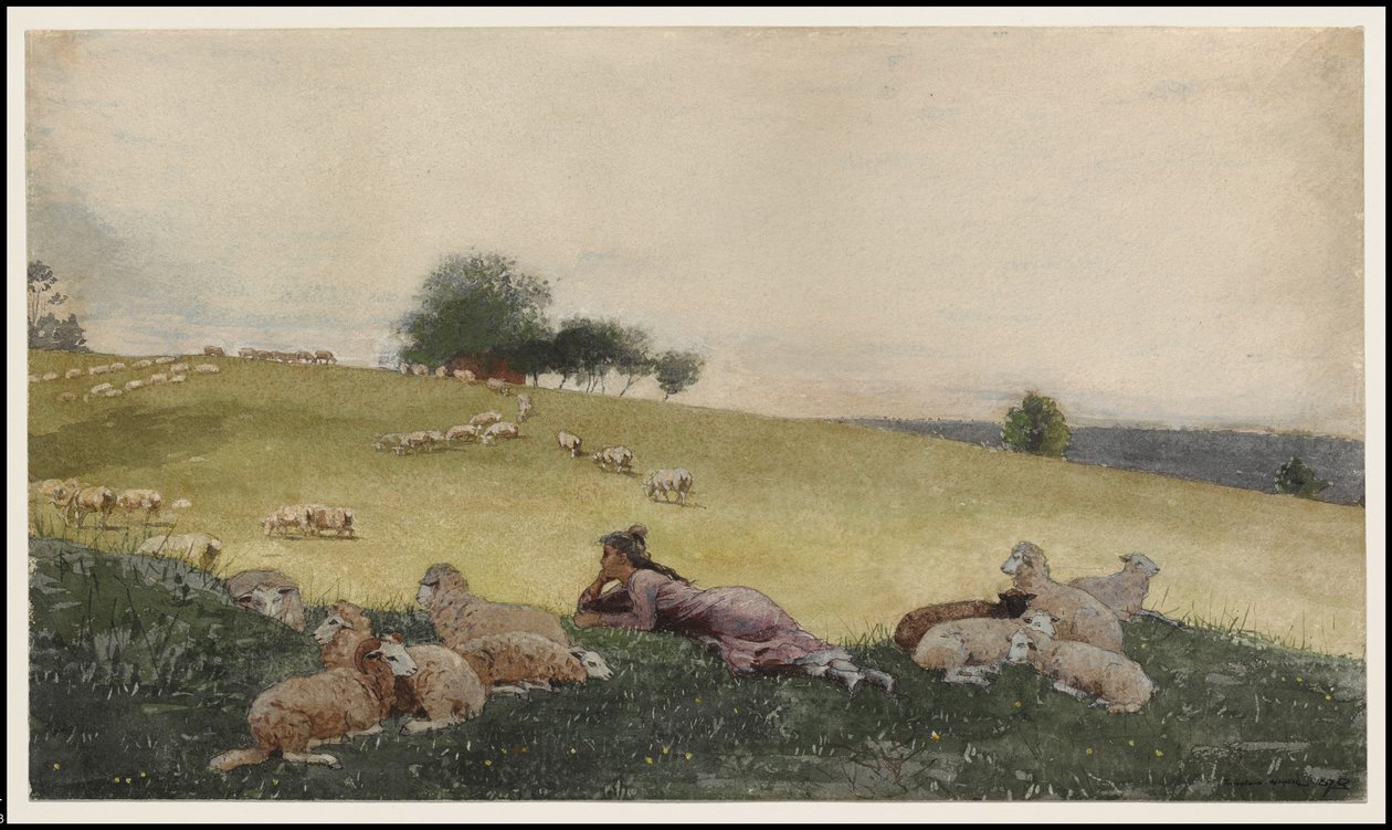 Pasterka z farmy Houghton, 1878 autorstwa Winslow Homer