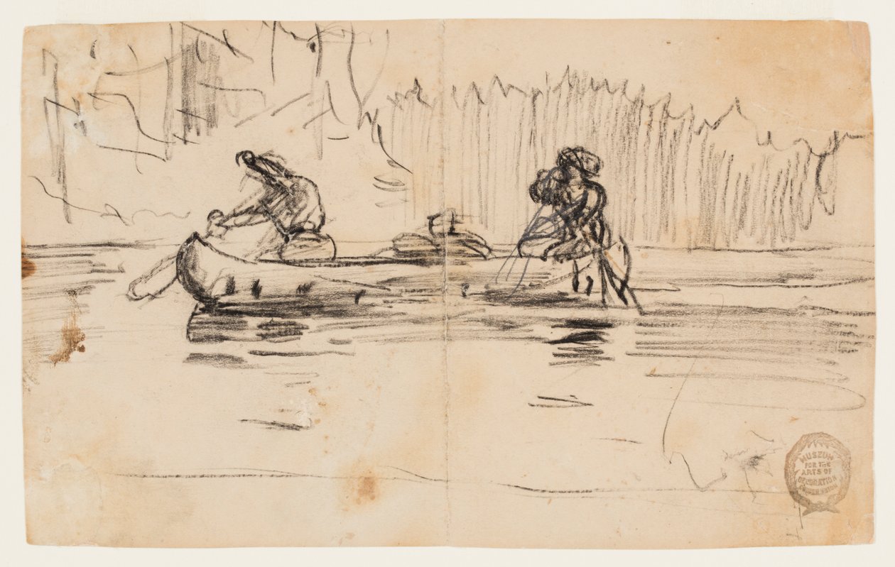 Widok z boku na kajak z dwoma mężczyznami autorstwa Winslow Homer