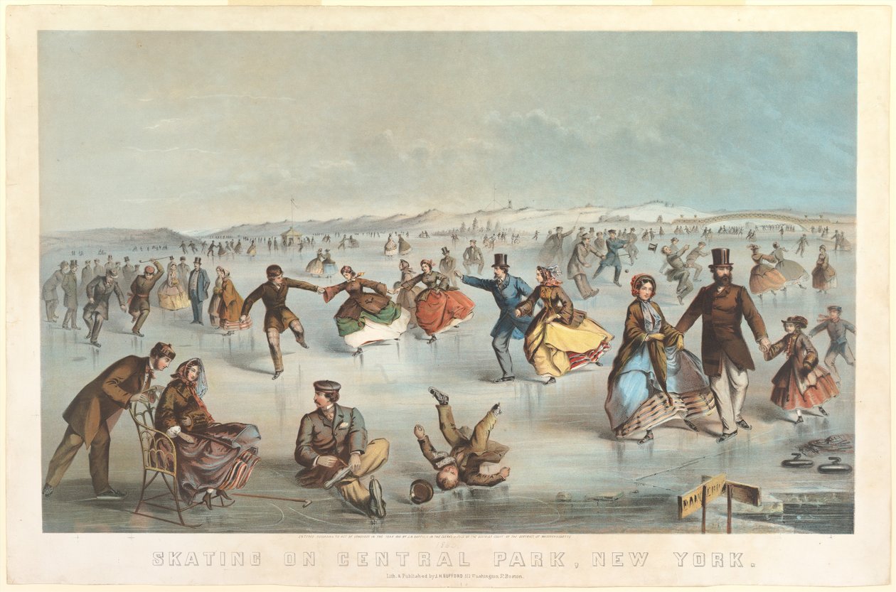 Łyżwiarstwo w Central Parku w Nowym Jorku autorstwa Winslow Homer