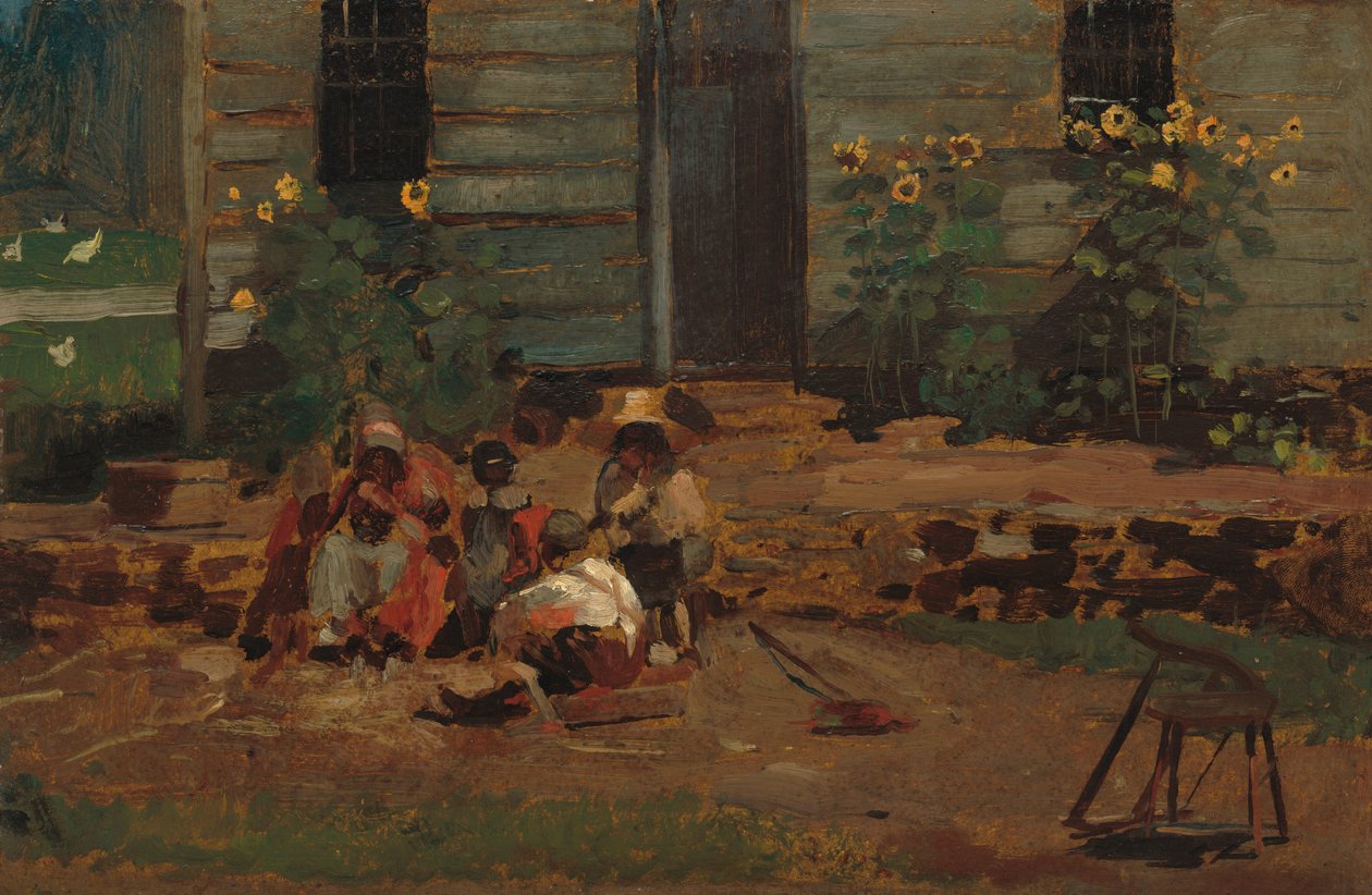 Szkic wiejskiego podwórka autorstwa Winslow Homer