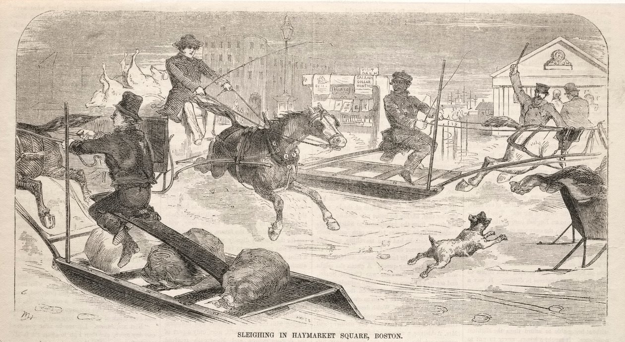 Kuligi na Haymarket Square, Boston, 1859. autorstwa Winslow Homer