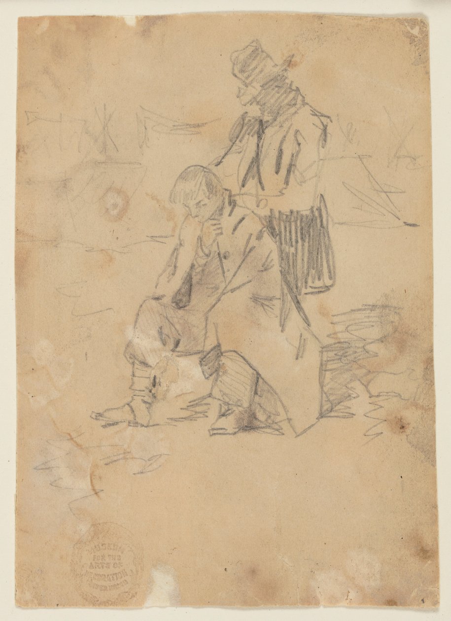 Żołnierz siedzący na pudle autorstwa Winslow Homer