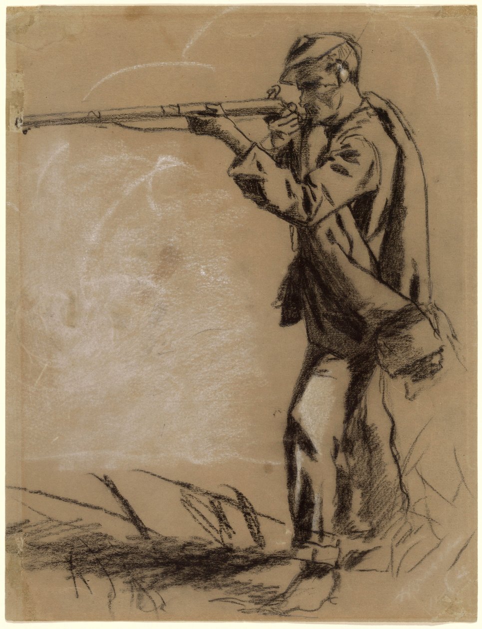 Żołnierz celujący [recto] autorstwa Winslow Homer