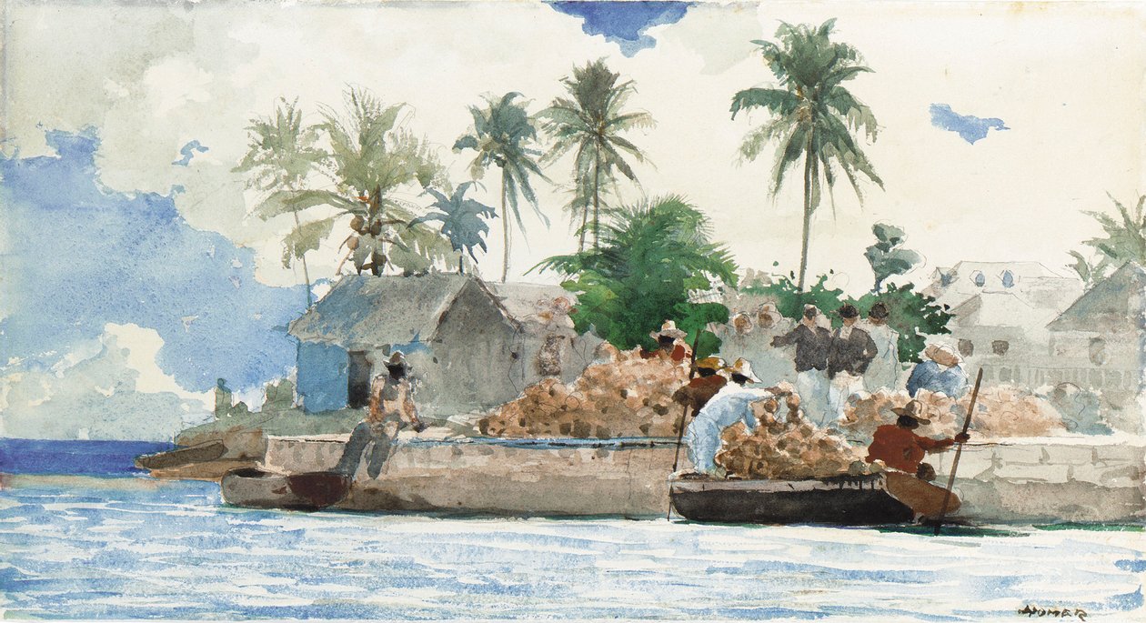 Rybak gąbki, Bahamy autorstwa Winslow Homer