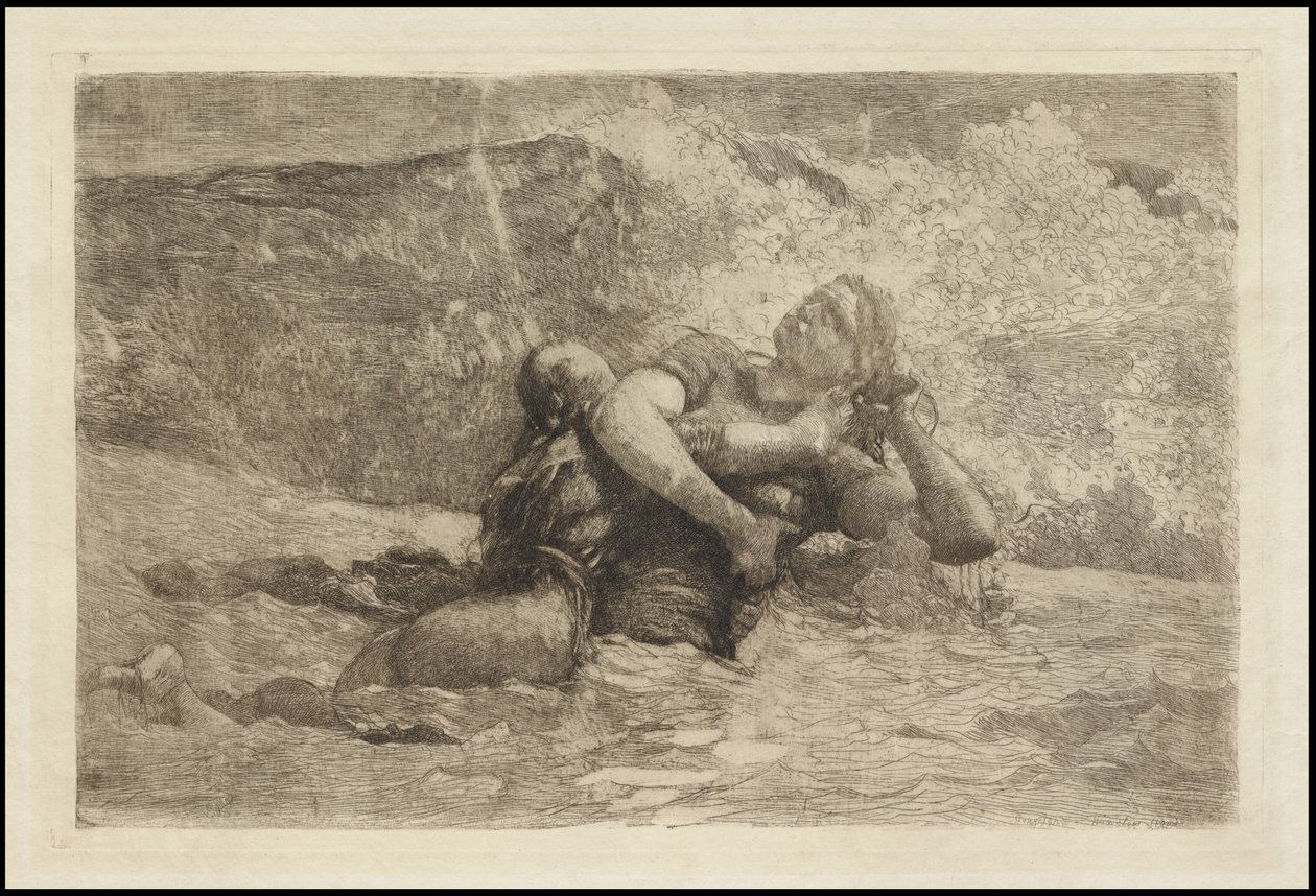 Studium dla Undertow, c.1886 autorstwa Winslow Homer