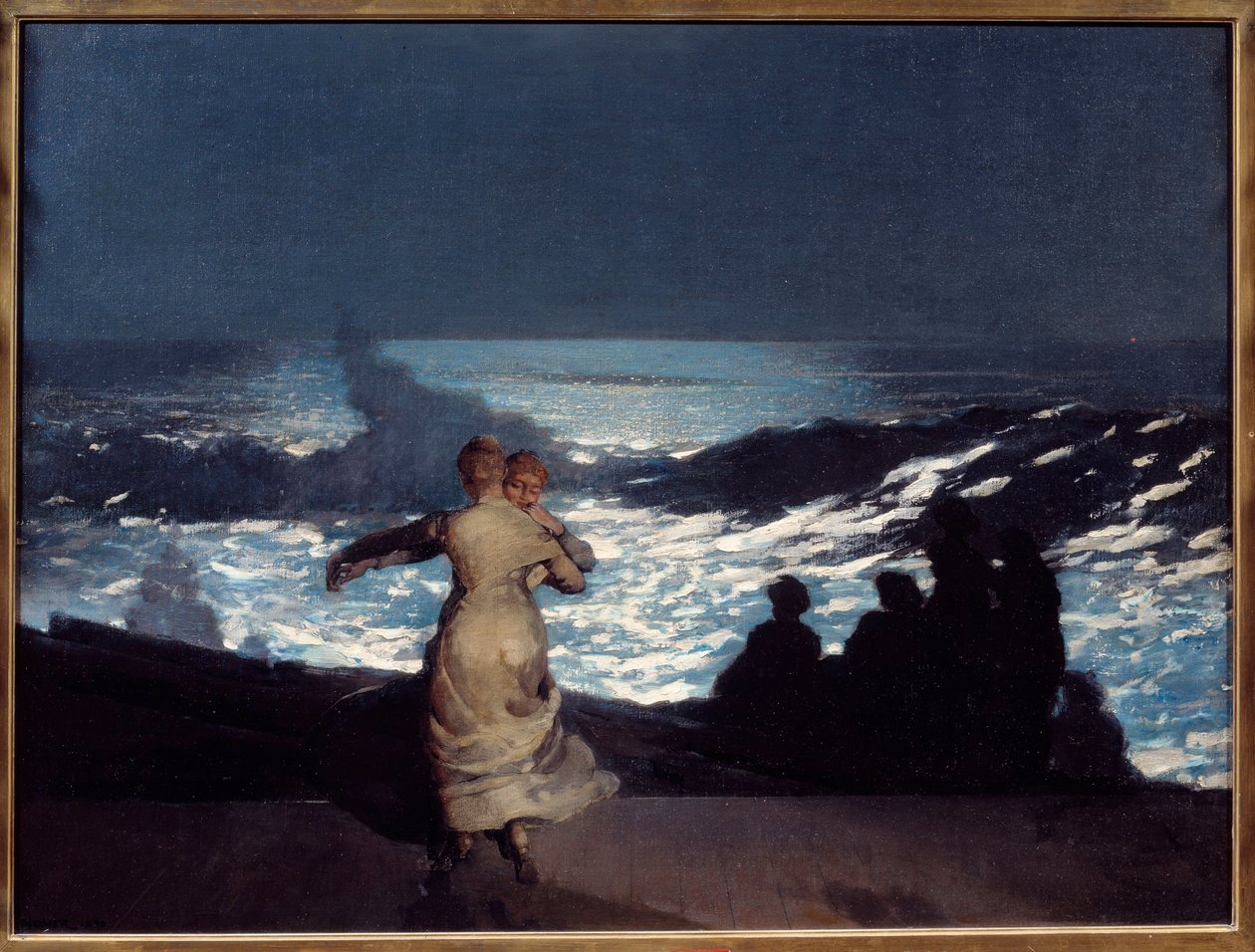 Letnia noc. Kobiety tańczą w świetle księżyca. Obraz Winslowa Homera (1836-1910) Ec. Jestem autorstwa Winslow Homer