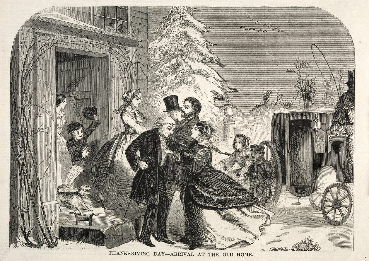 Święto Dziękczynienia - Przyjazd do Starego Domu, 1858 r. autorstwa Winslow Homer