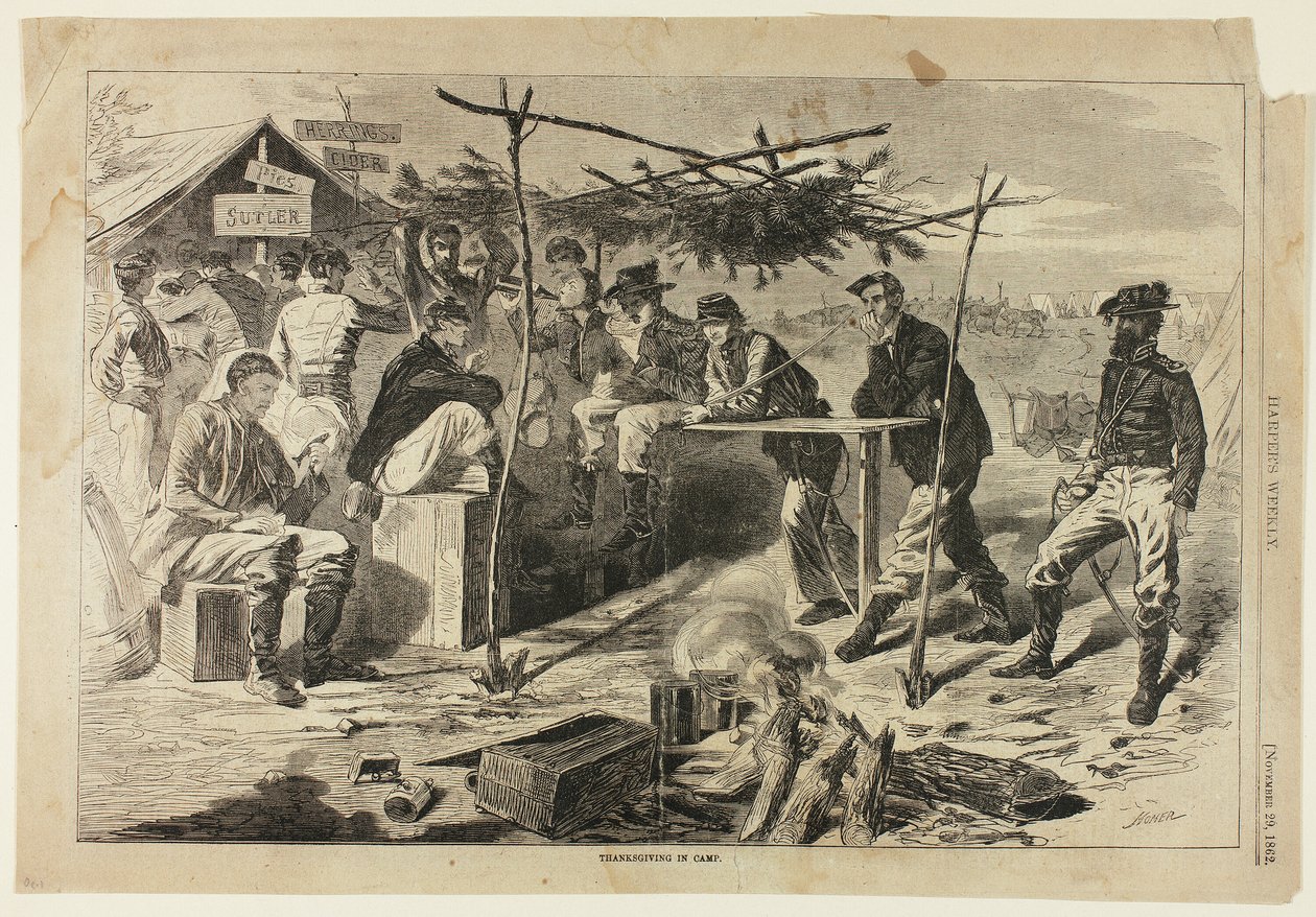 Święto Dziękczynienia w obozie autorstwa Winslow Homer