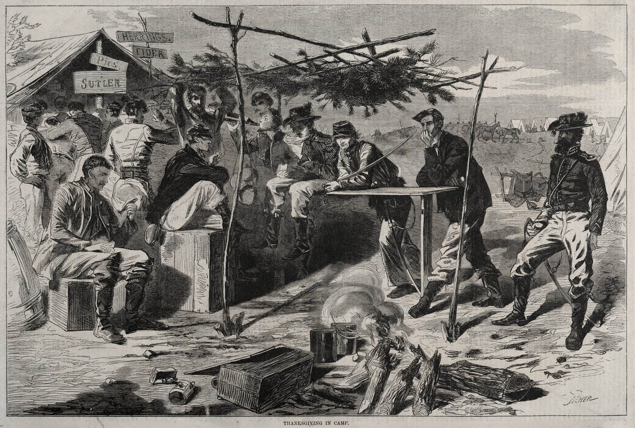 Święto Dziękczynienia na obozie autorstwa Winslow Homer
