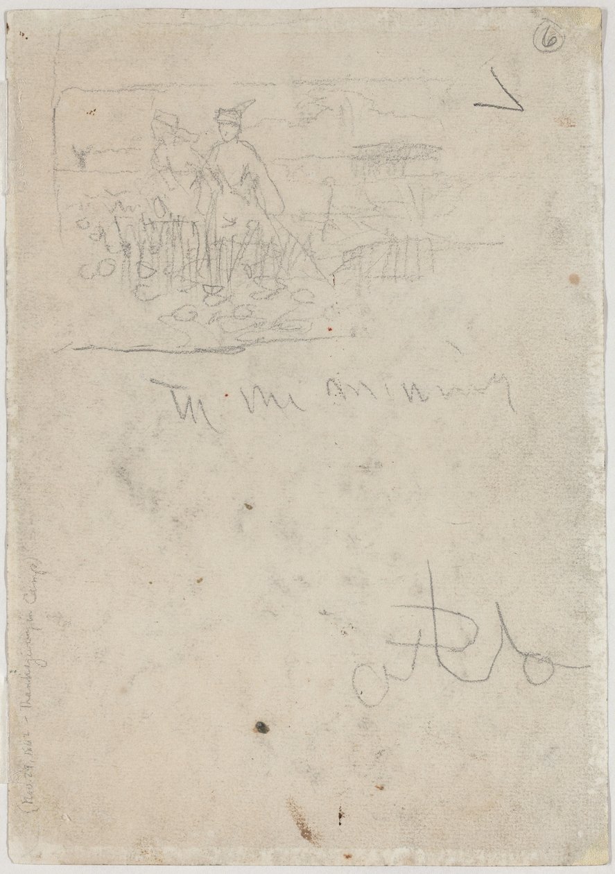 Święto Dziękczynienia w obozie [verso], b.d. autorstwa Winslow Homer