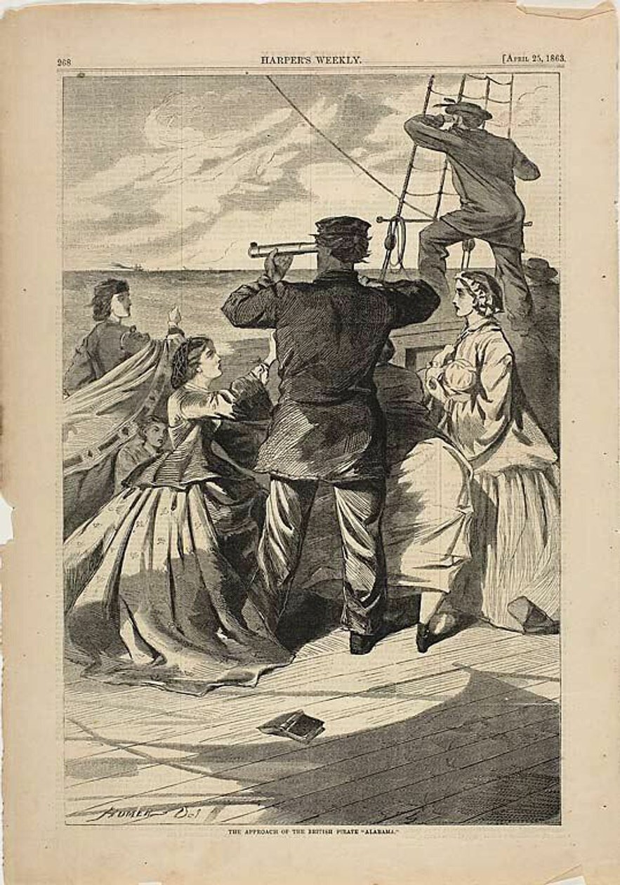 Podejście brytyjskiego pirata "Alabama" autorstwa Winslow Homer