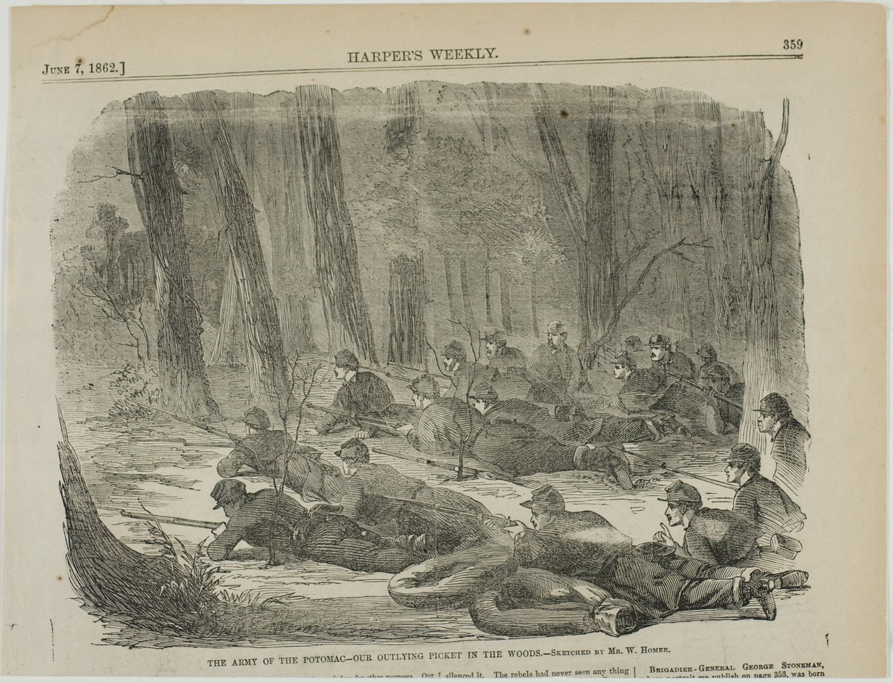 Armia Potomaku - nasza odległa pikieta w lesie autorstwa Winslow Homer