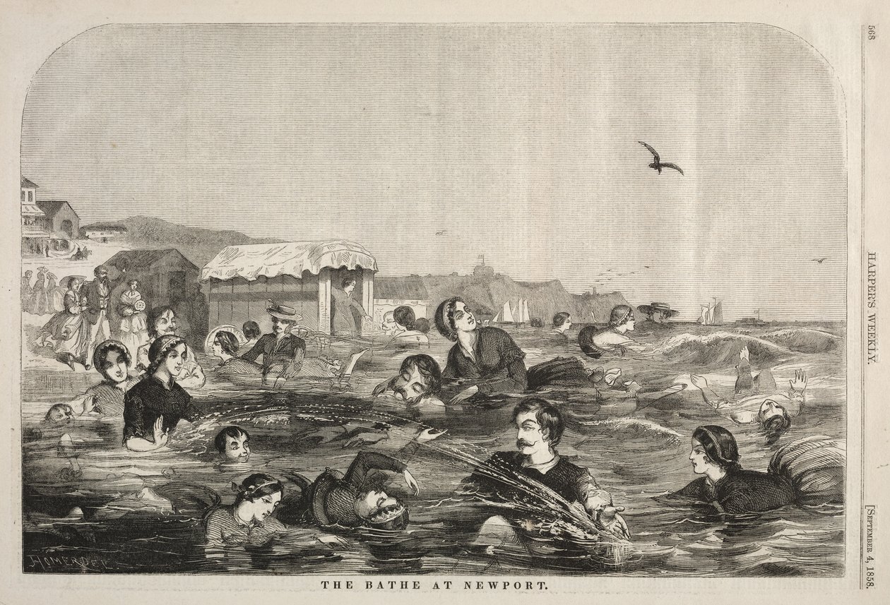 Łaźnie w Newport, 1858. autorstwa Winslow Homer